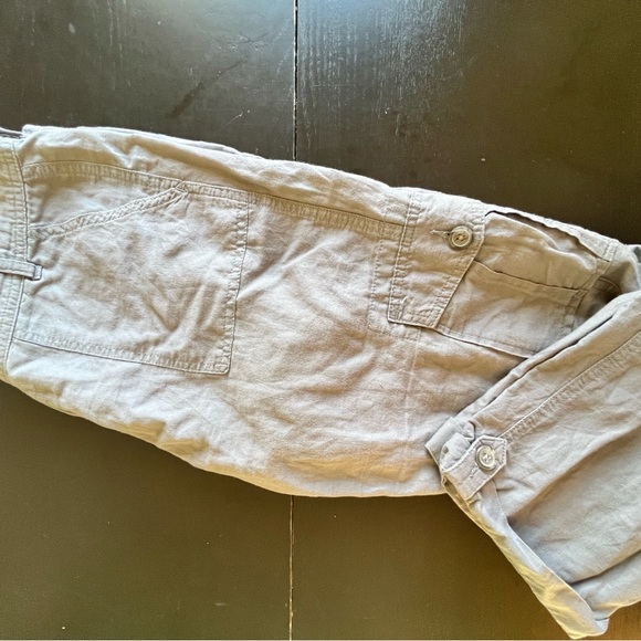 Banana Republic Martin Fit cropped pants in grey, size 10. 48% cotton, 55% linen - Picture 6 of 7